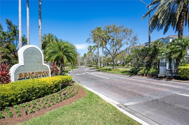 view of road featuring curbs