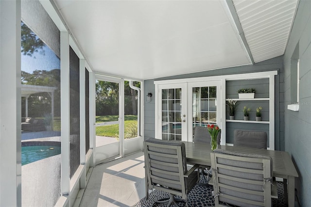 sunroom / solarium with french doors