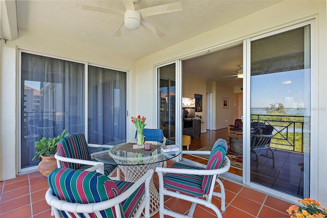 view of patio / terrace featuring a ceiling fan