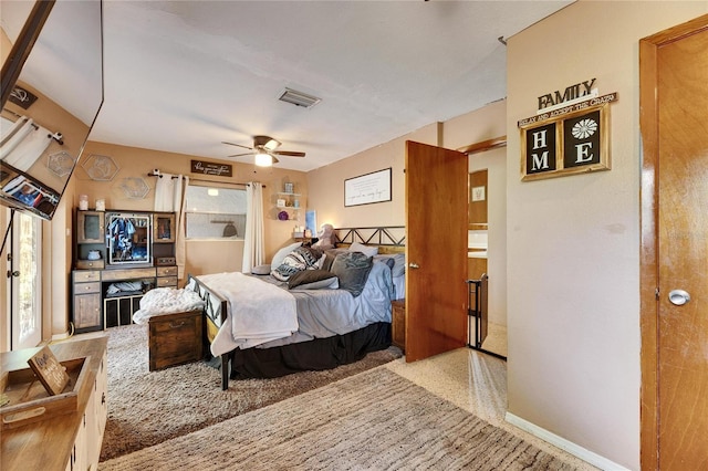 bedroom featuring visible vents