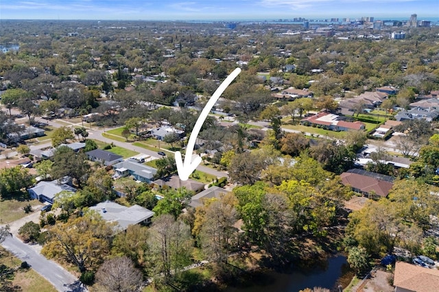 drone / aerial view with a residential view