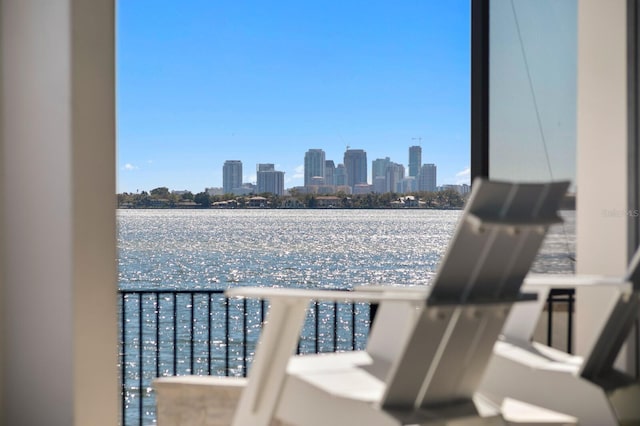 balcony featuring a city view