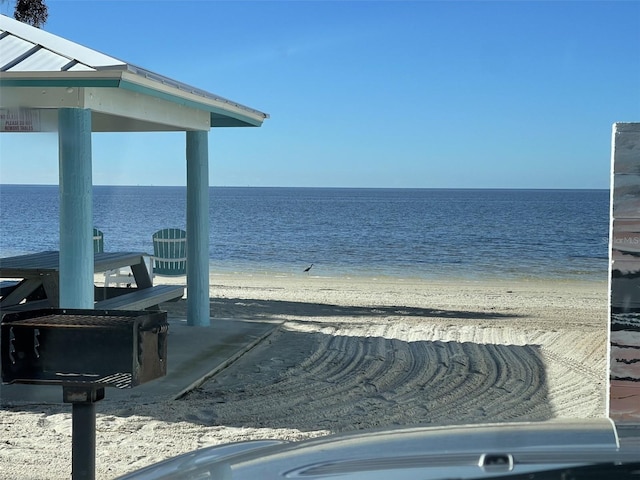 water view featuring a beach view