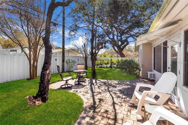 view of patio featuring a fenced backyard