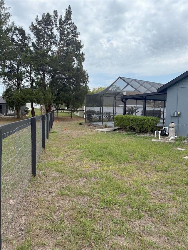 view of yard with fence