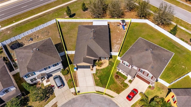 drone / aerial view with a residential view