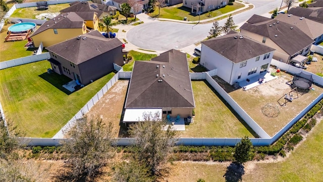 bird's eye view with a residential view