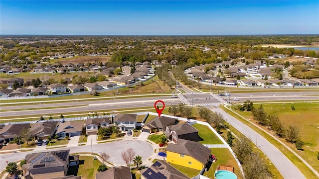 drone / aerial view featuring a residential view