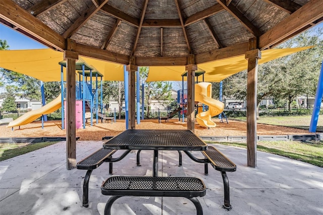 view of patio with playground community