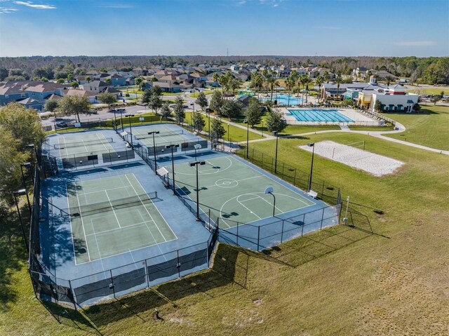 8307 Bluevine Sky Dr, Land O Lakes, FL 34637 - drone / aerial view of a pool area