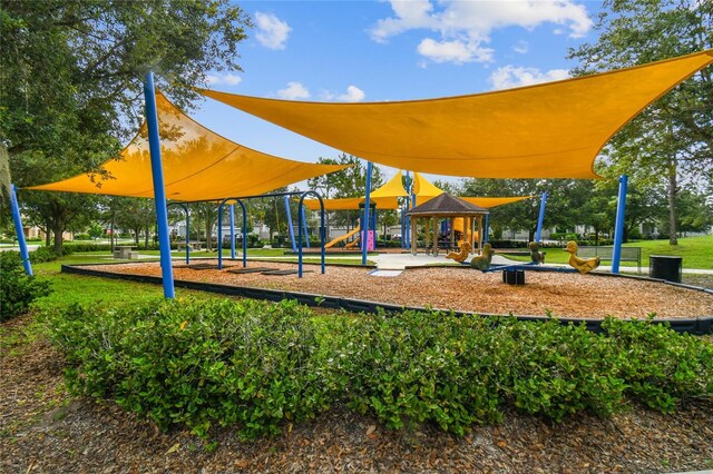 8307 Bluevine Sky Dr, Land O Lakes, FL 34637 - community jungle gym with a gazebo