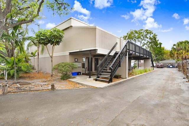 exterior space featuring stairway