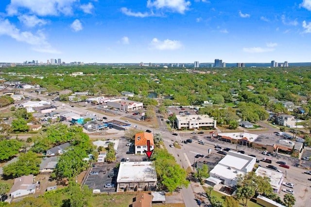 aerial view with a city view