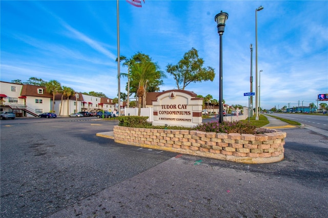 view of community sign