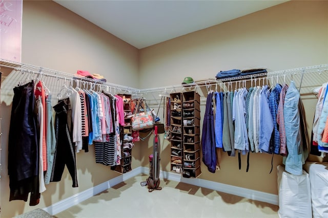 view of walk in closet