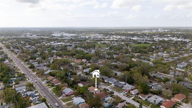 birds eye view of property with a residential view