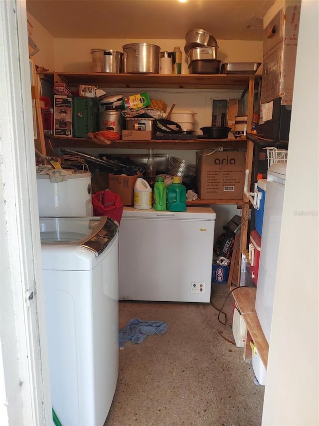 laundry area featuring washer and dryer and laundry area