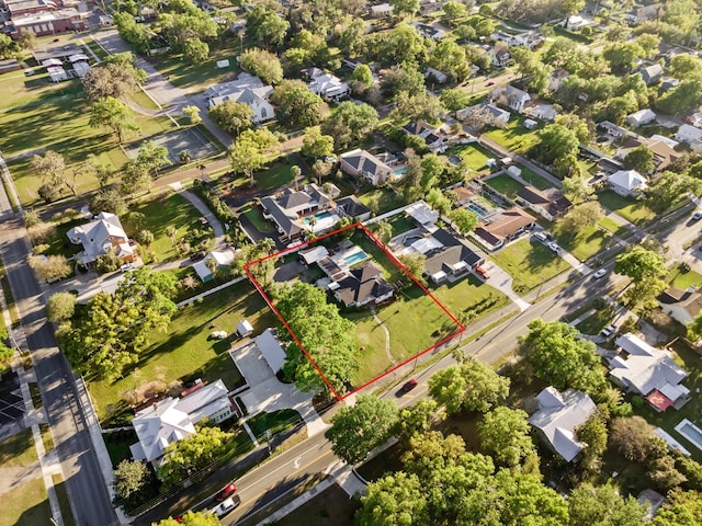 aerial view with a residential view