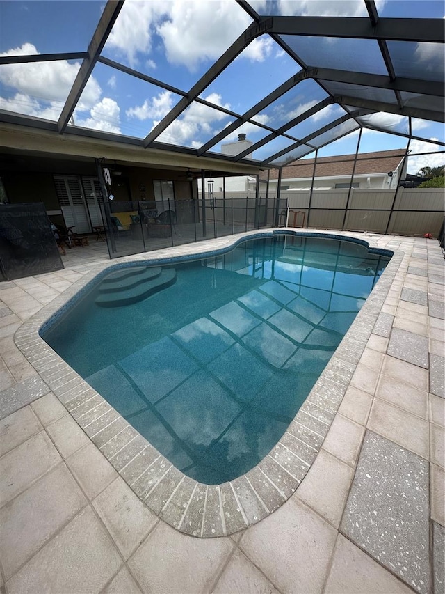727 Flamingo Dr, Apollo Beach, FL 33572 - view of pool with a patio and a lanai