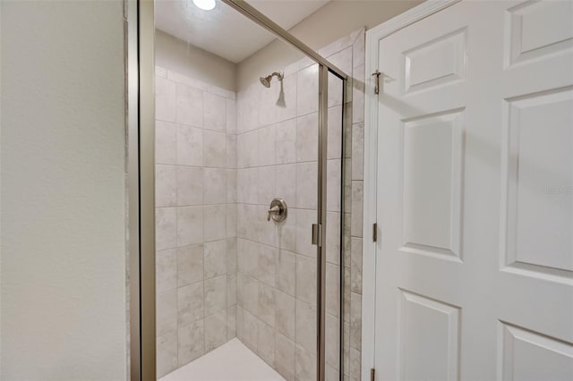 bathroom featuring a shower stall