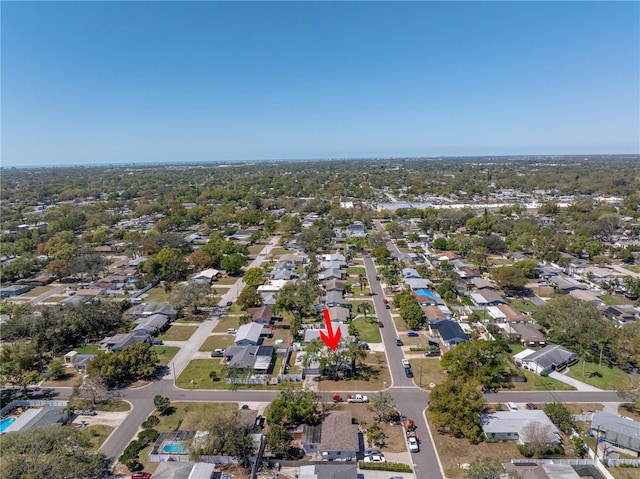 aerial view featuring a residential view