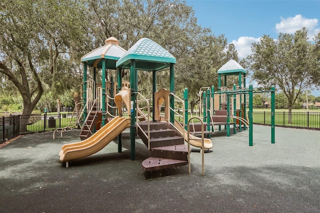 community playground with fence