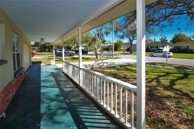 exterior space featuring covered porch