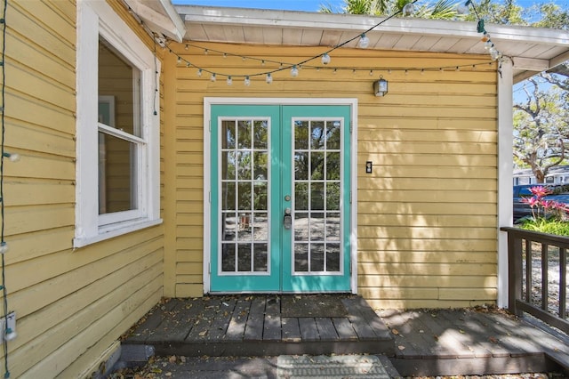 property entrance with french doors