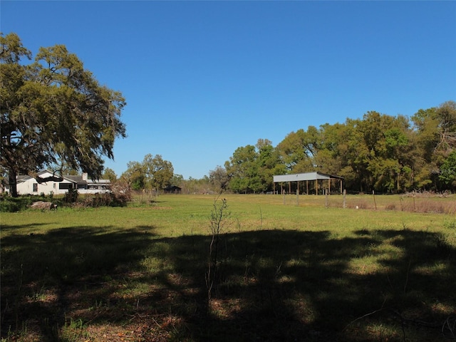 view of yard with a rural view