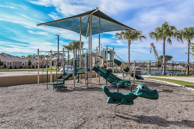 communal playground with fence