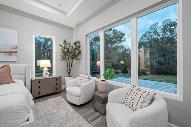 bedroom featuring wood finish floors