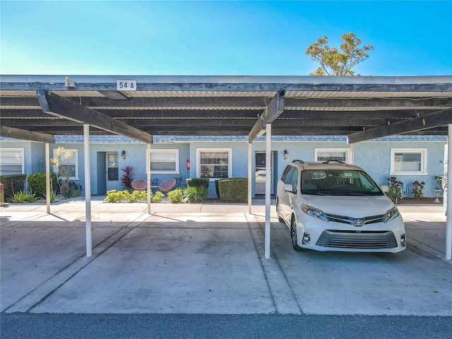 view of covered parking lot