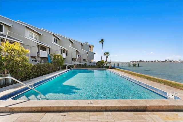 pool featuring a water view