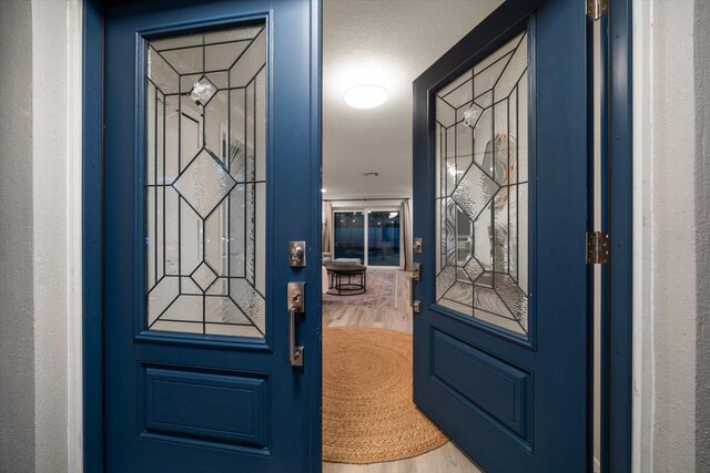 foyer entrance featuring wood finished floors