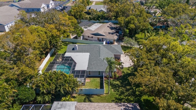 drone / aerial view featuring a residential view