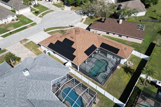 drone / aerial view featuring a residential view