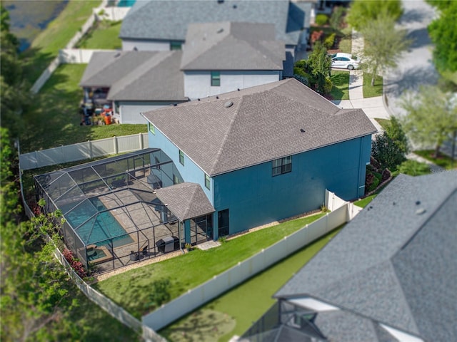 aerial view featuring a residential view