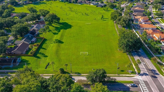 birds eye view of property with a residential view