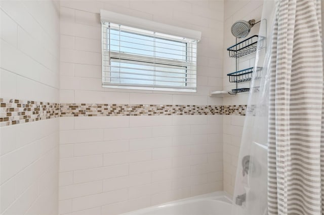 full bathroom featuring shower / bath combo