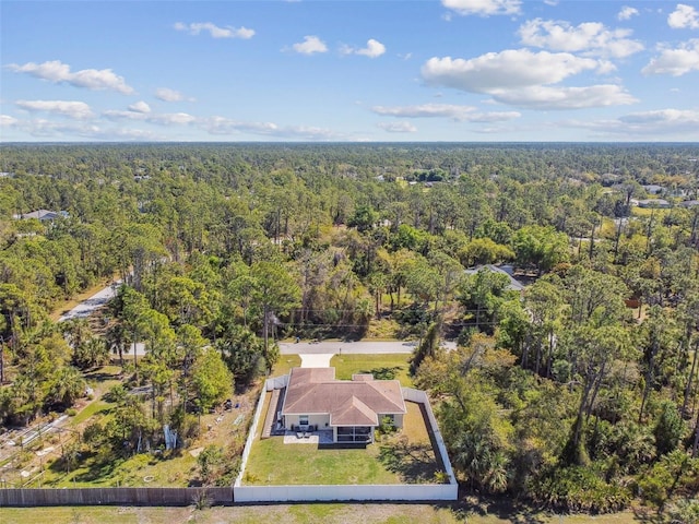 aerial view with a forest view