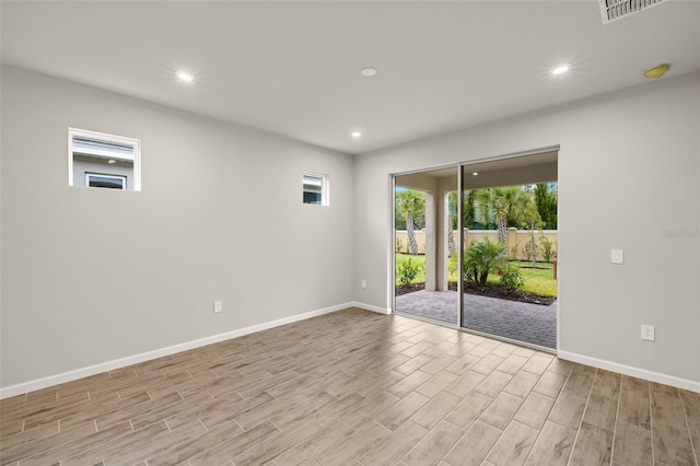 20405 Symphony Pl, Venice, FL 34293 - empty room with recessed lighting, visible vents, baseboards, and light wood-style flooring
