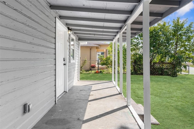 view of patio with fence