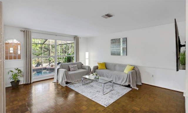 living room with visible vents