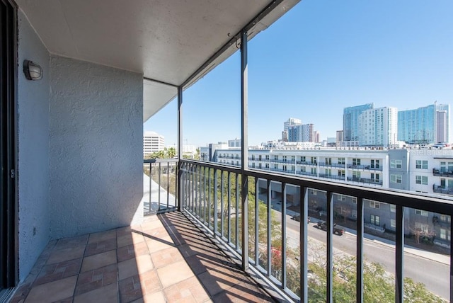 balcony featuring a view of city