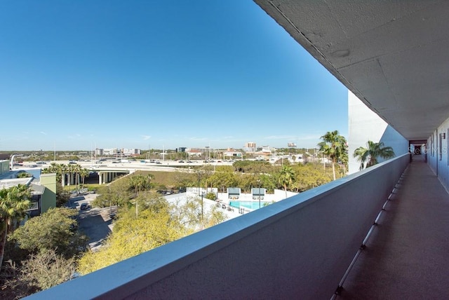 balcony featuring a view of city