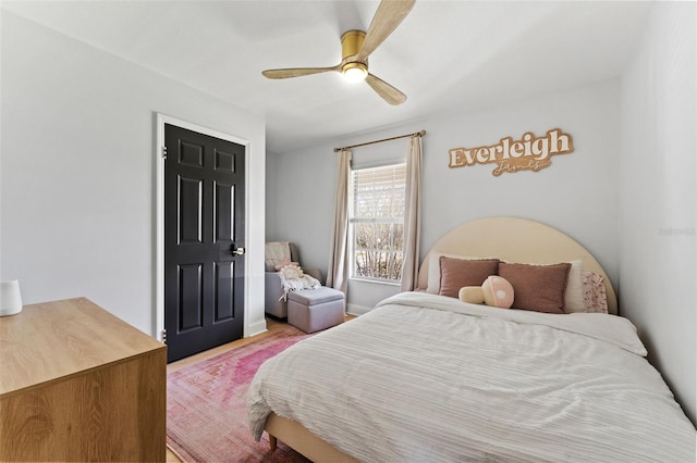 15703 Jericho Dr, Odessa, FL 33556 - bedroom featuring ceiling fan and light wood-style flooring