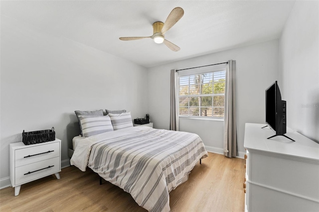 15703 Jericho Dr, Odessa, FL 33556 - bedroom featuring light wood-type flooring, baseboards, and a ceiling fan