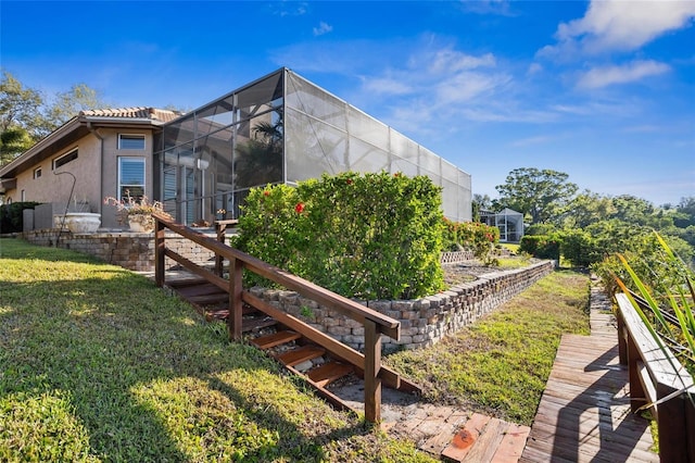 exterior space with a lanai