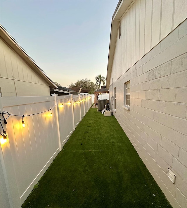 view of yard with fence