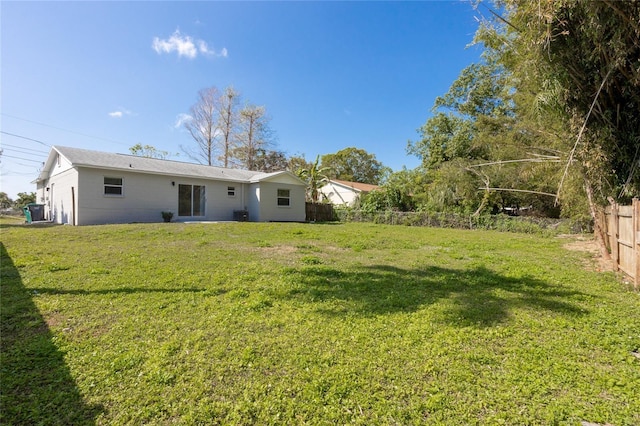 view of yard with fence